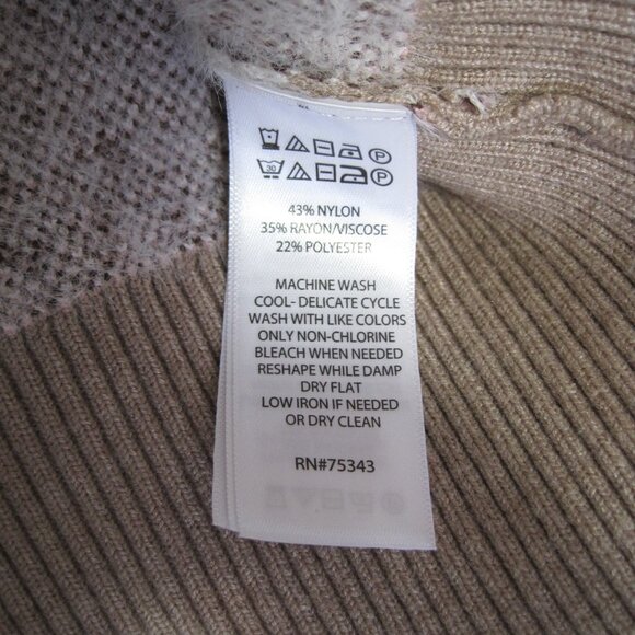 NWT Rachel Zoe Tan and Pink V-Neck hooded Sweater sz XL - Picture 6 of 6